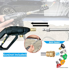 Pressure Washer Wand 30 Degree Curved Extension with 5 Spray Nozzles