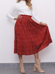 Polka Dots Pleated Skirt Casual Paper Bag Waist Skirt