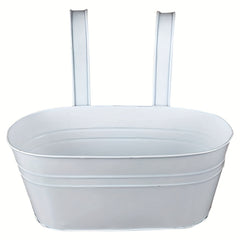 Metal Hanging Flower Pots Wall Mounted Garden Bucket with Hooks