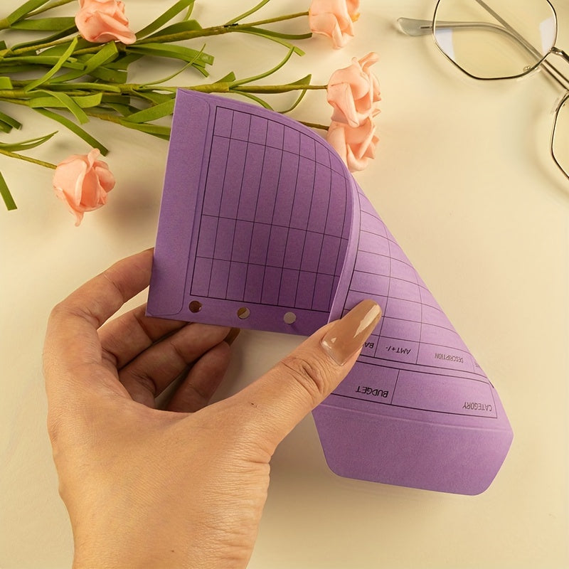 12pcs Budget Envelopes 6 Hole Money Envelopes For Cash Colorful Cash Envelopes
