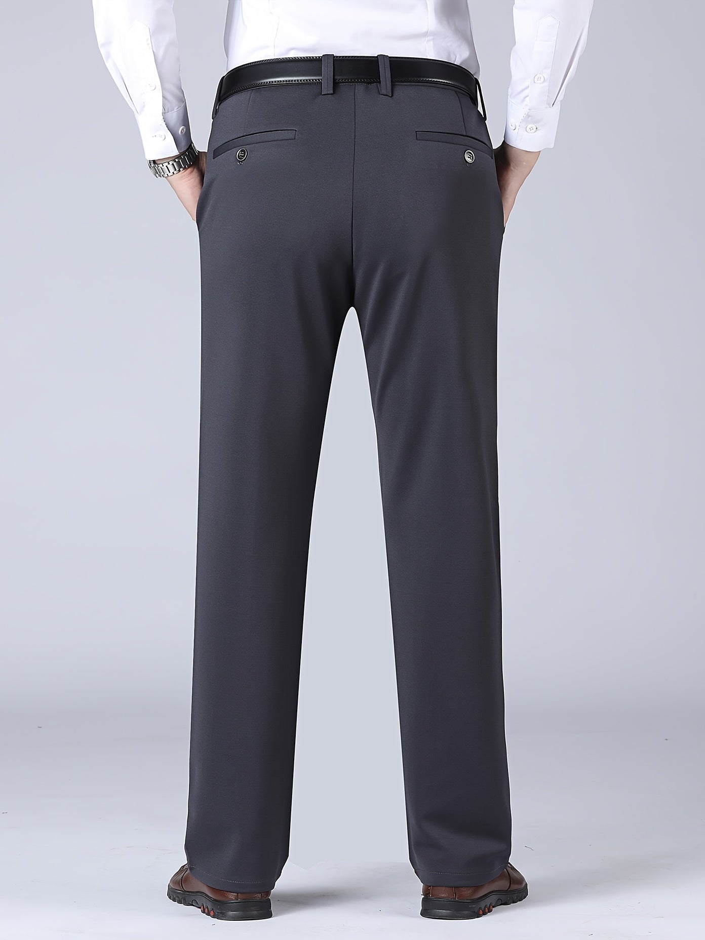 Men's Classic Solid Dress Pants for Business - Spring Summer