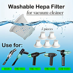 5pcs Washable HEPA Filter For Mini Car Vacuum 2 in 1 Air Duster Vacuum