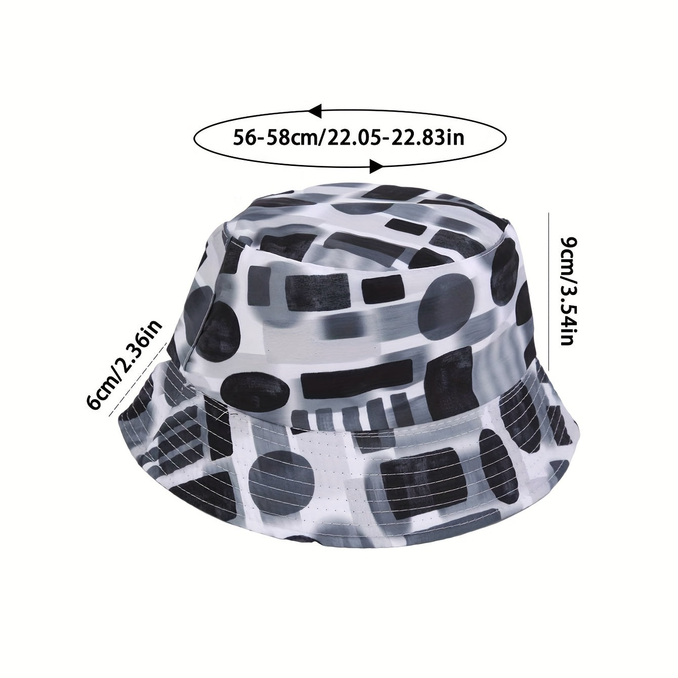 Tie dye Sunshade Bucket Hat Geometric Print Double Sided Sun Hat
