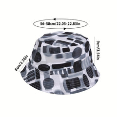 Tie dye Sunshade Bucket Hat Geometric Print Double Sided Sun Hat