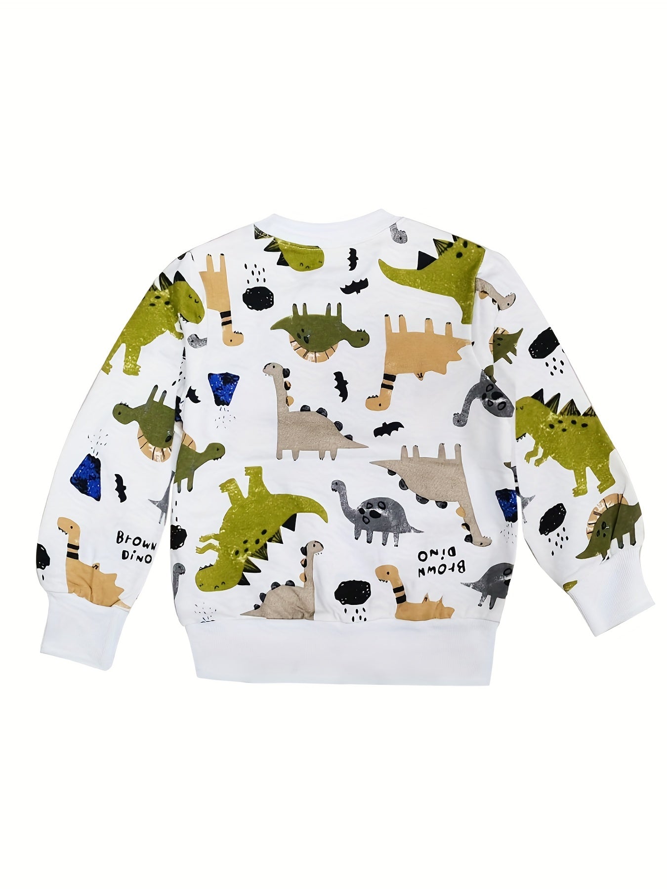 Boys Dinosaur Graphic Sweatshirt Long Sleeve Top for Spring and Autumn