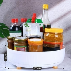 Rotating Spice Rack Kitchen Countertop Seasoning Storage Tray
