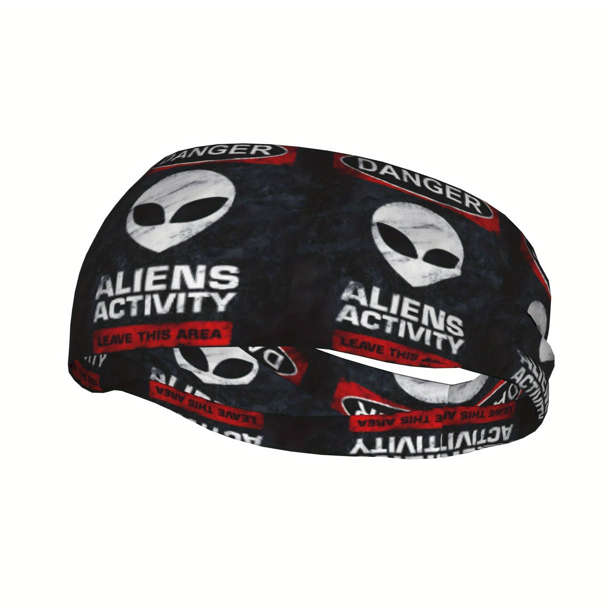 Alien Sports Headband Red Accents Aliens Graphic