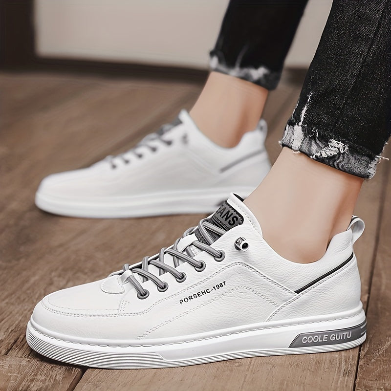 Men's Alphabet Detail Skate Shoes Wear resistant Non Slip Casual Shoes For Youth