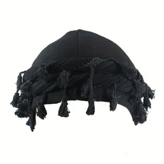 Vintage Twist Head Wraps Turban With Tassel for Men