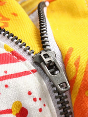 Colorful Print Men's Street Style Denim Shorts for Summer