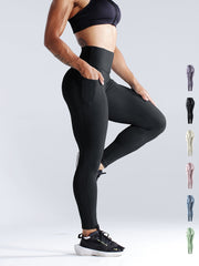 Women's Thermal Yoga Pants with Side Pockets - Activewear for Running