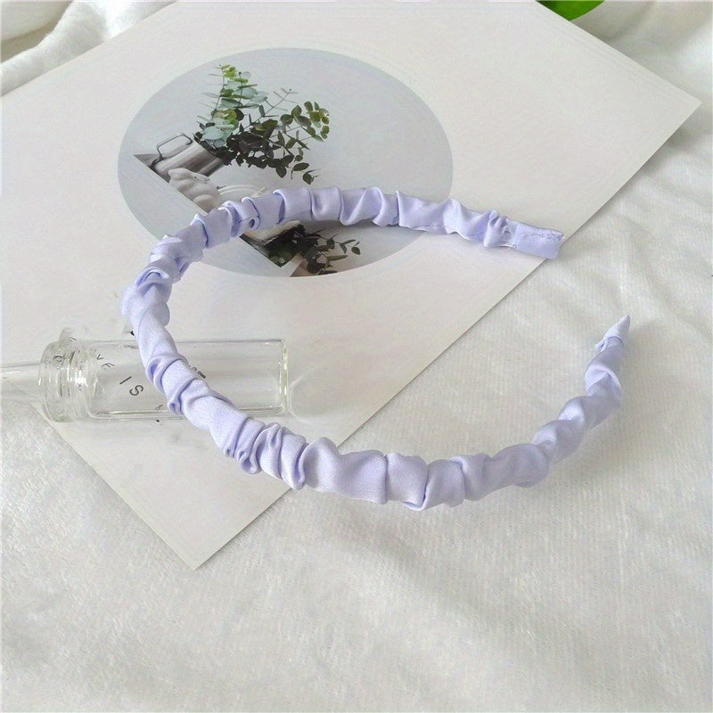 Satin Pleated Headband Decorative Hair Accessories Holiday Gift For Girls