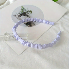 Satin Pleated Headband Decorative Hair Accessories Holiday Gift For Girls