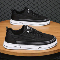Crocodile Pattern Skate Shoes for Men Breathable Non Slip Sneakers