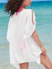 Cover Up Shirt V Neck Tassel Beachwear Loose Fit