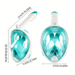 Silica Gel Full Face Snorkel Mask for Adults Anti Fog Anti Leak