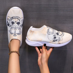 Women's Skull Platform Sneakers Lightweight Halloween Shoes