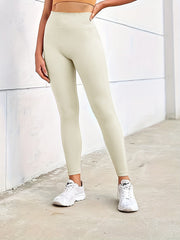 Solid Ribbed Yoga Workout Pants Fitness Running Sports Leggings