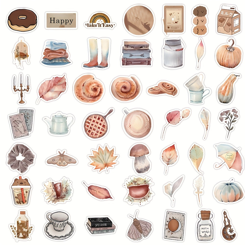 60Pcs Food Stickers For Kids, Teens & Adults Waterproof Vinyl Cartoon Stickers