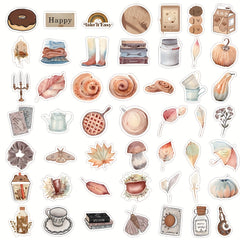 60Pcs Food Stickers For Kids, Teens & Adults Waterproof Vinyl Cartoon Stickers