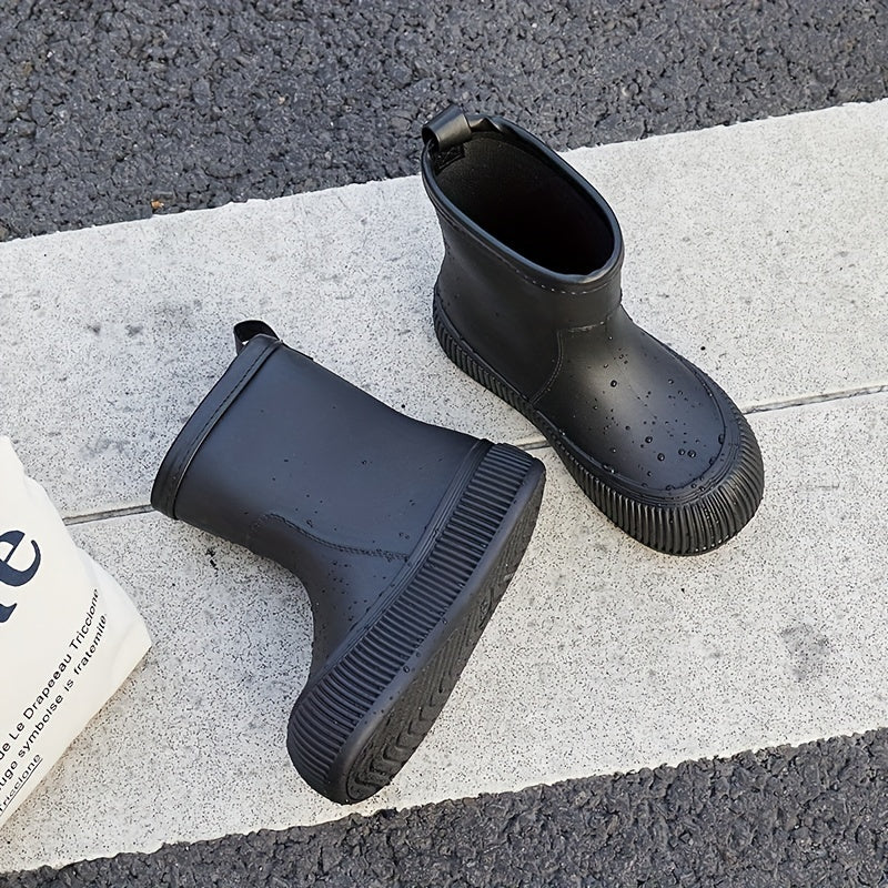 Solid Rain Boots Casual Short Boots Women's Waterproof Rain Boots