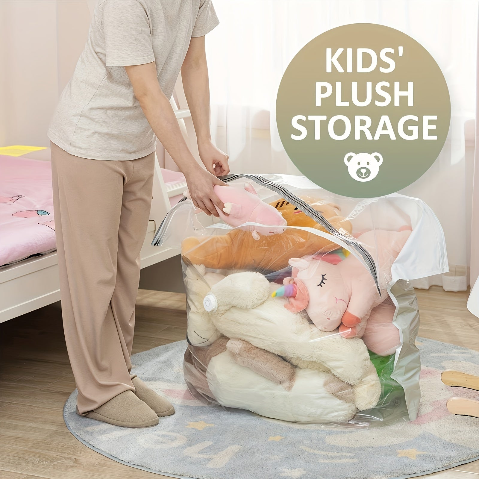 1pc Vacuum Storage Bags for Comforters Clothes Blankets & Travel