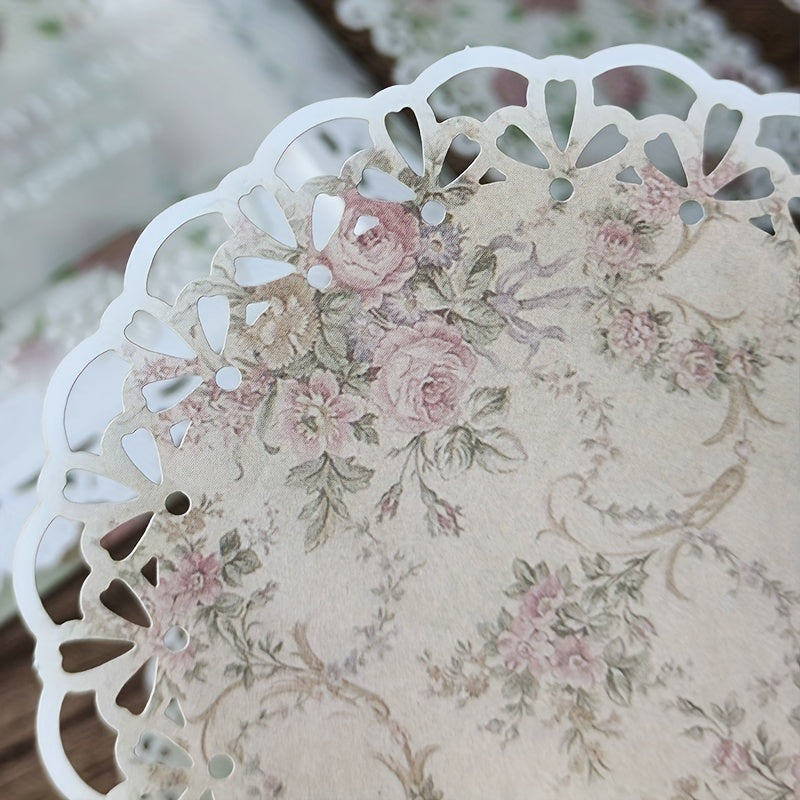20pcs Retro Flower Lace Frame Decor Flower Material Paper Scrapbooking DIY