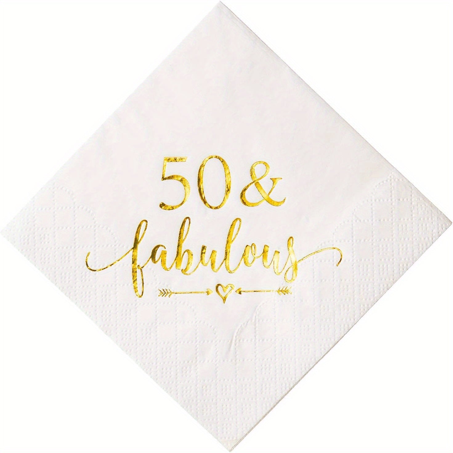50 & Fabulous Napkins for Women's 50th Birthday Party - 20pcs 2 Ply