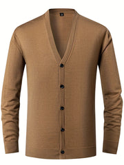 Men's Vintage Style Wool Cardigan Coat V Neck Button Up