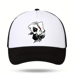 Poker Print Sunshade Baseball Cap Mesh Hat