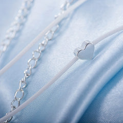 Heart & Double Chain Anklet for Men & Women