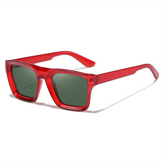 Men's Vintage Square Frame Nylon Sunglasses Colorful PC Lens