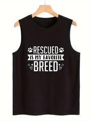 Paw & Letter Print Sleeveless Sports Vest for Women