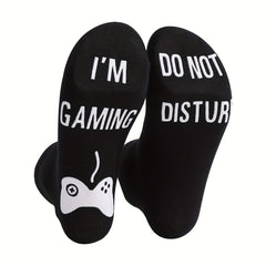 Men's Novelty Non Slip Bottom Rubber Graphic Crew Socks For Autumn Winter