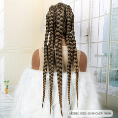 60 96 Cm Lace Frontal Braids Wigs - Box Braided Twist Synthetic Braids Wigs