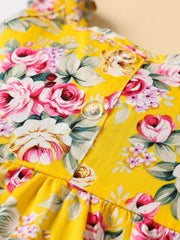 Baby Girl Cotton Princess Dress Sleeveless Ruffle Sleeve Puff Dress
