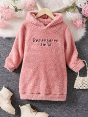 Girls Reversible Fleece Hooded Dress for Fall