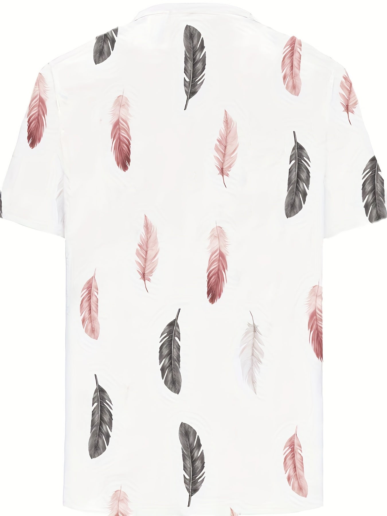 Women's Plus Feather Print Button Up Top