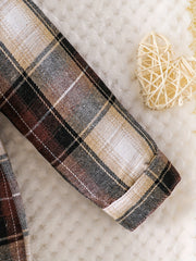 Baby Boys Plaid Hooded & Pants Set Newborn Sweatsuit 2pcs Outfit