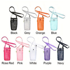 Water Bottle Holder Bag with Adjustable Shoulder Strap for Outdoor Activities