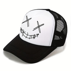 Cracked Corner Of The Mouth Print Men's Sunshade Mesh Hat