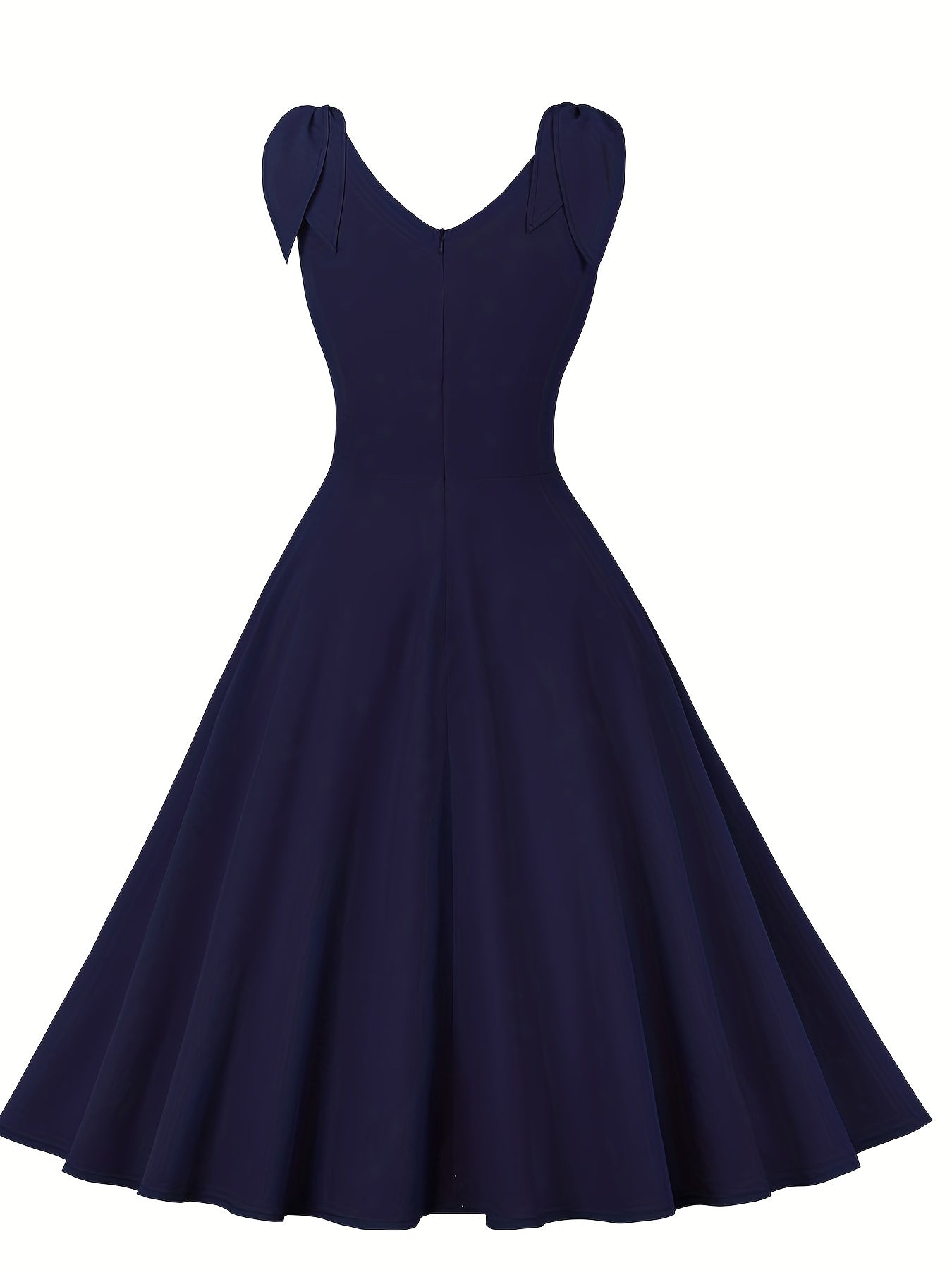 High Waist A-line Dress V Neck Sleeveless Party Casual Dress
