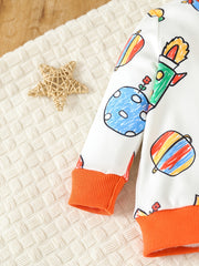 Baby Boy Cartoon Pajama Set Long Sleeve Top Pants Loungewear 2pcs