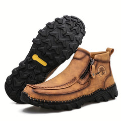 Men's Zipper Hiking Boots, Durable & Comfy for Camping