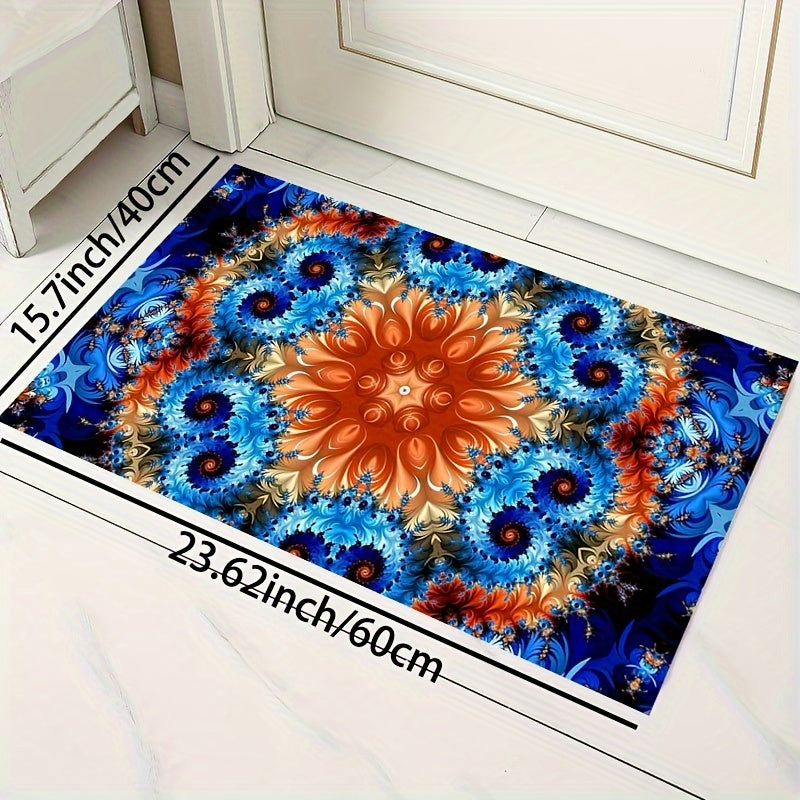 Bright Flower Motif Kitchen Mat Washable Rug Home Decor Indoor Decor