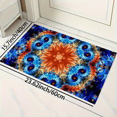 Bright Flower Motif Kitchen Mat Washable Rug Home Decor Indoor Decor
