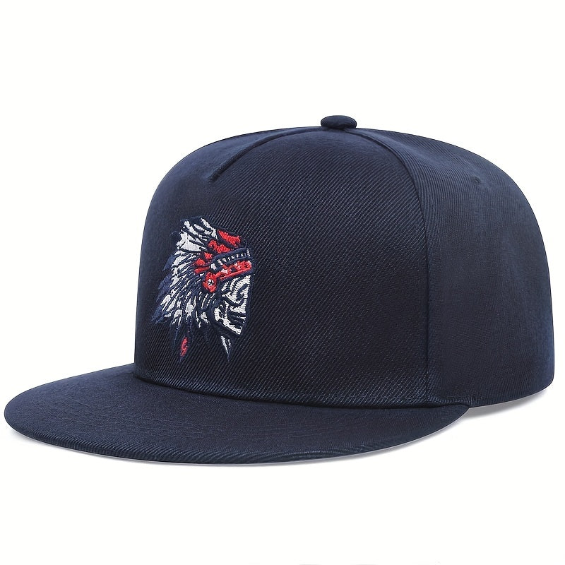 Unisex Sunshade Adjustable Baseball Cap with Indian Embroidery