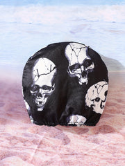 Boys Swimsuit 2 Piece Skull Print Shorts & Swim Cap