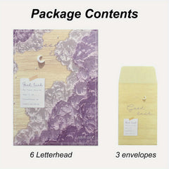 9pcs Floral Writing Paper Set with Matching Envelopes