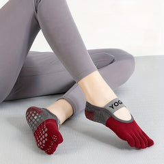 Women's Non-slip Five Toe Yoga Socks Breathable Dance Training Socks